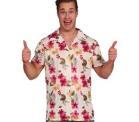 Pánská košile Havaj, růžové květy
