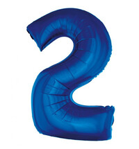 Fóliový balónek číslice 2 modrý, 92 cm