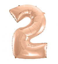 Fóliový balónek číslice dvě rose gold, 92 cm