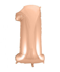Fóliový balónek číslice jedna rose gold, 92 cm