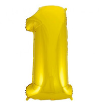 Fóliový balónek číslice jedna zlatý, 92 cm