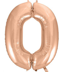 Fóliový balónek číslice nula rose gold, 92 cm