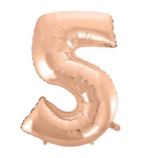 Fóliový balónek číslice pět rose gold, 92 cm