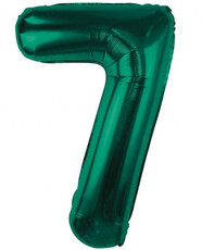Fóliový balónek číslice sedm zelený, 85 cm
