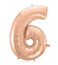 Fóliový balónek číslice šest rose gold, 92 cm