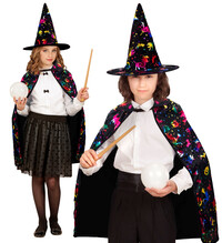 Dětská čarodějnická sada (klobouk, plášť)