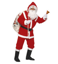 Delux Santa Claus, pánský kostým s parukou, vousy a obočím