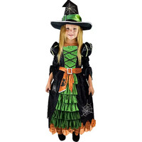 Dívčí kostým čarodějnice s páskem, velikost 7-9 let