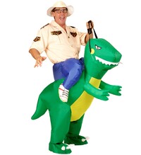Nafukovací kostým objevitele a dinosaura
