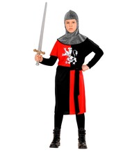 Středověký válečník, chlapecký kostým červený
