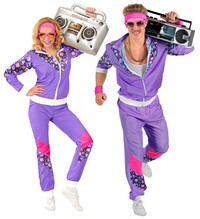 Unisex fialová disco šusťákovka z 80. a 90. let