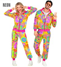 Unisex hippie neonová disco šusťákovka z 80. a 90. let