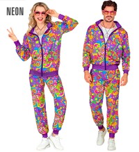 Unisex neonová hippie disco šusťákovka z 80. a 90. let