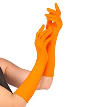 Dámské neónové dlouhé oranžové rukavice 40 cm