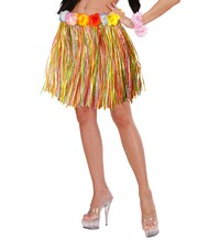 Hawajská sukně s květinovým páskem multicolor 45 cm