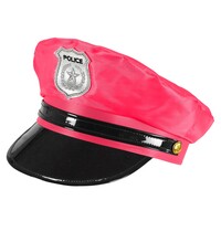 Růžová neonová policejní čepice