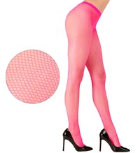 Růžové fishnet neonové punčocháče