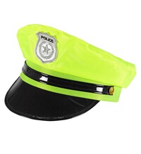 Žlutá neonová policejní čepice