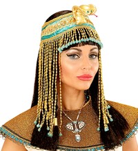 Deluxe egyptská korálková hadí čelenka Kleopatra