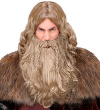 Pánská paruka s plnovousem a knírem, viking