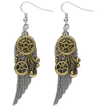Steampunk náušnice křídla