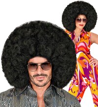 Černá oversize paruka afro