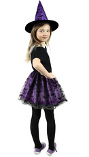 Dětský kostým čarodějnice netopýrka tutu sukně s kloboukem (3-7 let)