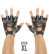 Koženkové bezprstové rukavice XL
