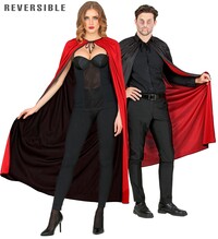 Oboustranný plášť, černo-červený, 130 cm