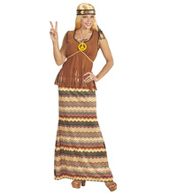 Hippie žena (top s vestou, sukně, čelenka, náhrdelník)
