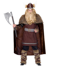 Pánský kostým viking, plášť s kožešinou