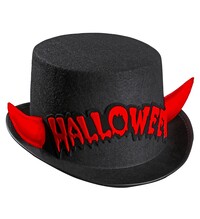 Černý klobouk Halloween s rohy