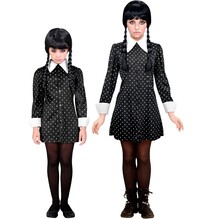 Dívčí šaty Wednesday Addams s límečkem