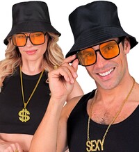 Retro brýle s oranžovými skly ve stylu hip hop z 80. a 90. let