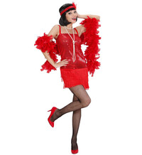 Flapper červené dámské šaty