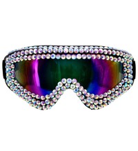 Lyžařské brýle ve stylu 80´let barevné s kamínky