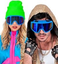 Lyžařské párty brýle ve stylu 80´let neon modré