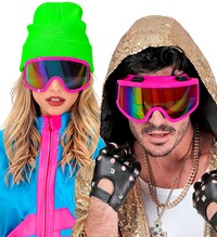 Lyžařské párty brýle ve stylu 80´let neon růžové