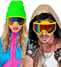 Lyžařské párty brýle ve stylu 80´let neon žluté