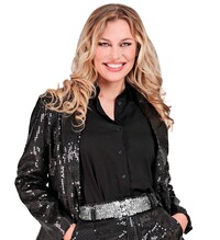 Stříbrný opasek s flitry