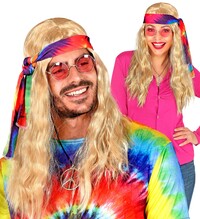 Blond hippie paruka s šátkem