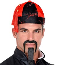 Čínský klobouk červeno-černý