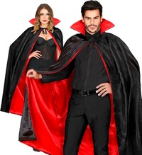 Delux černo-červený plášť s límcem 135 cm