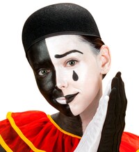 Dětská čepice smutný klaun (pierrot)