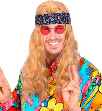 Hippie blond paruka s šátkem