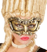 Luxusní bronzová barokní škraboška colombina