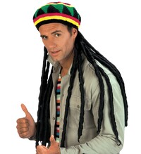 Rasta čepice s dlouhými dredy