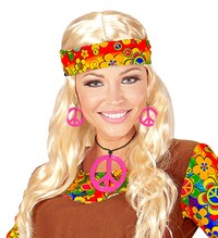 Růžový hippie sada náhrdelník a náušnice