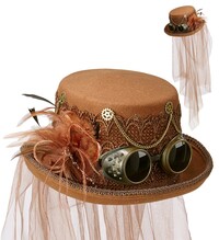 Steampunk dámský klobouk se závojem