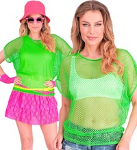 Dámské zelené fishnet tričko ve stylu 80. a 90. let